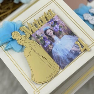 Personalized Cinderella Photo Frame Magnet - Magical Cinderella Birthday Favors, Disney Princess Decoration, Party Gifts
