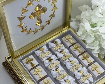 Personalized Chocolate Cross Tag: Baptism Favors, Baby Shower Favours, Acrylic Name Tag, Chocolate Ideas.