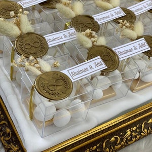Wedding Candy Favors Box | Personalized Bonbonniere, Wax Seal Drage, Treat Box for Engagement Gifts & Souvenirs