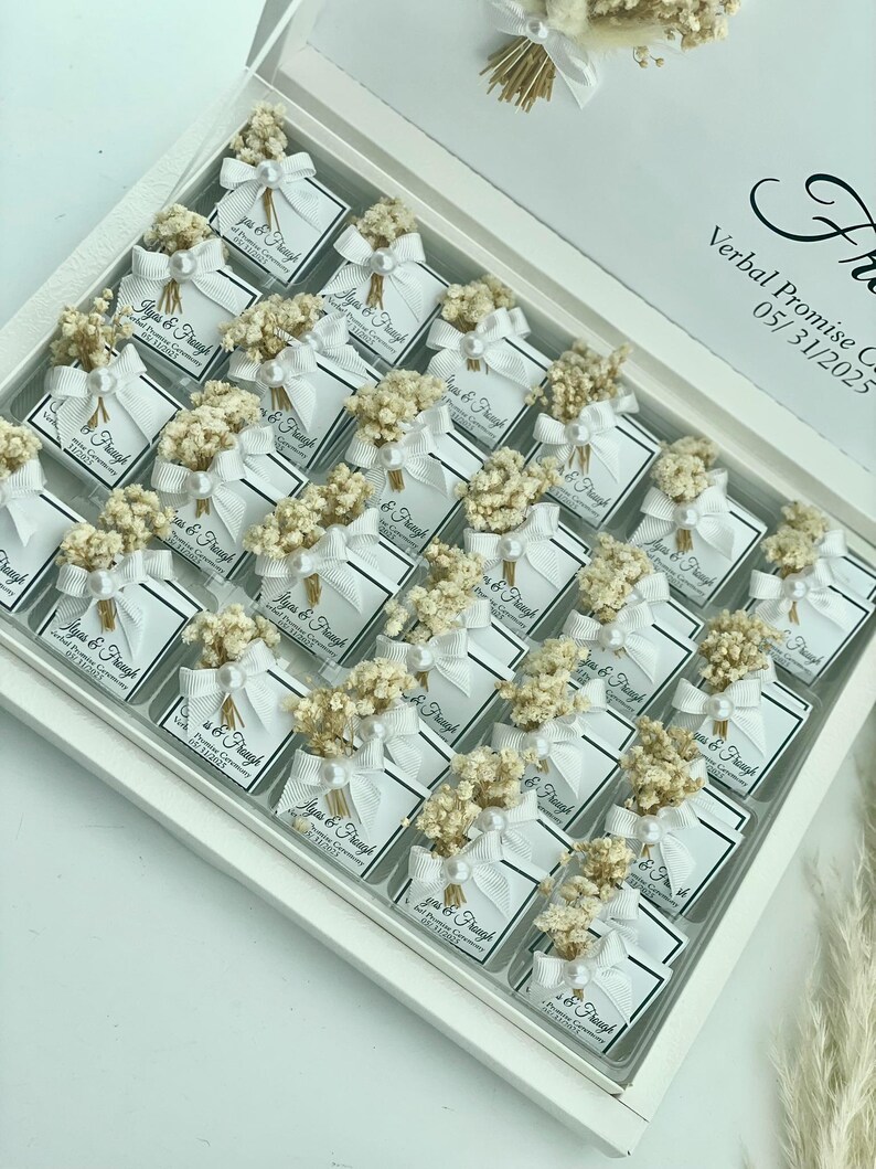 Personalized Wedding Chocolates – Floral Engagement Favors for Guests image 17
