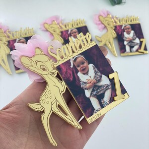 Magnetyczna ramka na zdjęcie Bambi – spersonalizowany upominek z okazji pierwszych urodzin zdjęcie 5