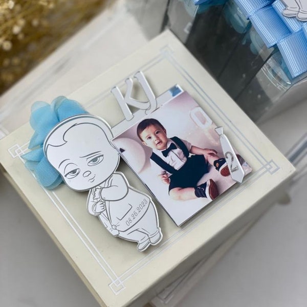 Personalized Baby Boss Photo Frame, Boss Baby Boy First Birthday Favors, Boss Baby Decoration, Party Favors, Boy Baby Boss Gifts for Guest