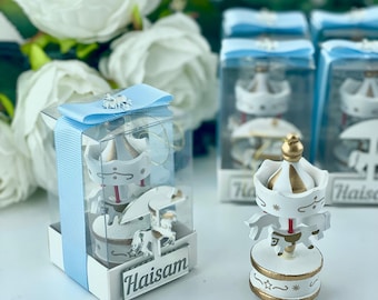 Personalized Carousel Favor Box: Baby Shower, Baptism Gift