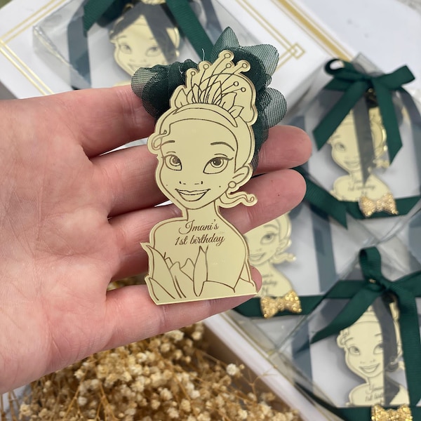 Personalisierter Prinzessin Tiana Magnet: 1st Birthday Party Favors