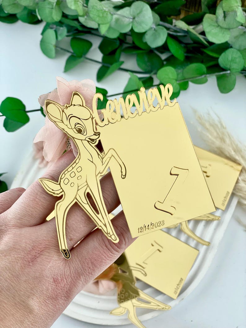 Magnetyczna ramka na zdjęcie Bambi – spersonalizowany upominek z okazji pierwszych urodzin zdjęcie 6