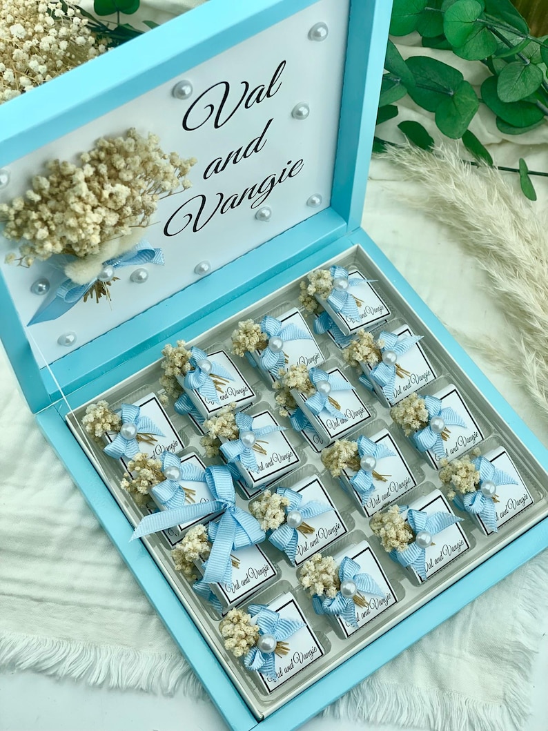 Personalized Wedding Chocolates – Floral Engagement Favors for Guests image 4