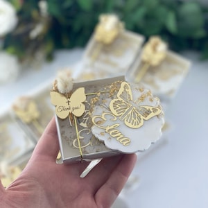 Regalo de bautizo de mariposa de lujo, regalo de mariposa para bautizo, regalo de bautizo para niña, regalo de bautizo, regalo de primera comunión, recuerdo de bautizo para niña