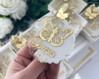 Personalized Butterfly Party Favor Magnets | Quinceañera & Sweet 16 Favors | Custom Birthday Keepsakes