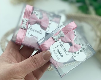 Personalized Minnie Mouse Magnet Favor, Pink First Birthday Party Gift, Baby Shower Keepsake