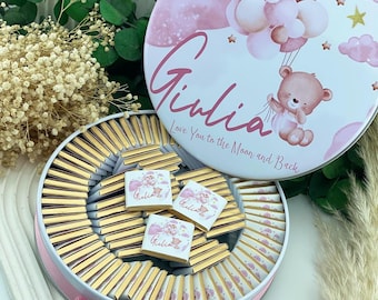 Baby Shower Favors: Personalized Balloon Bear Chocolate Box