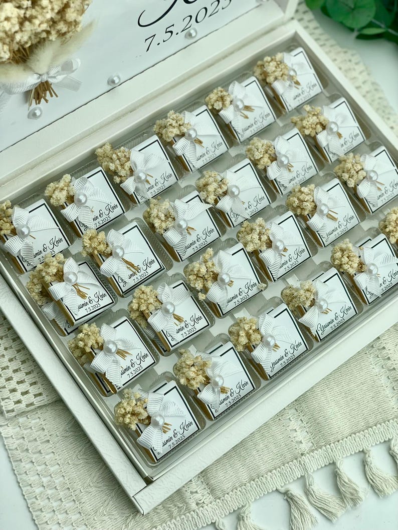 Personalized Wedding Chocolates – Floral Engagement Favors for Guests image 15
