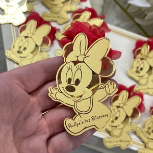 Baby Minnie Mouse Favors, Disney Party Favors, Baby Shower Minnie Mouse Birthday, MinnieMouse Magnets, First Birthday Favors, Minnie Concept