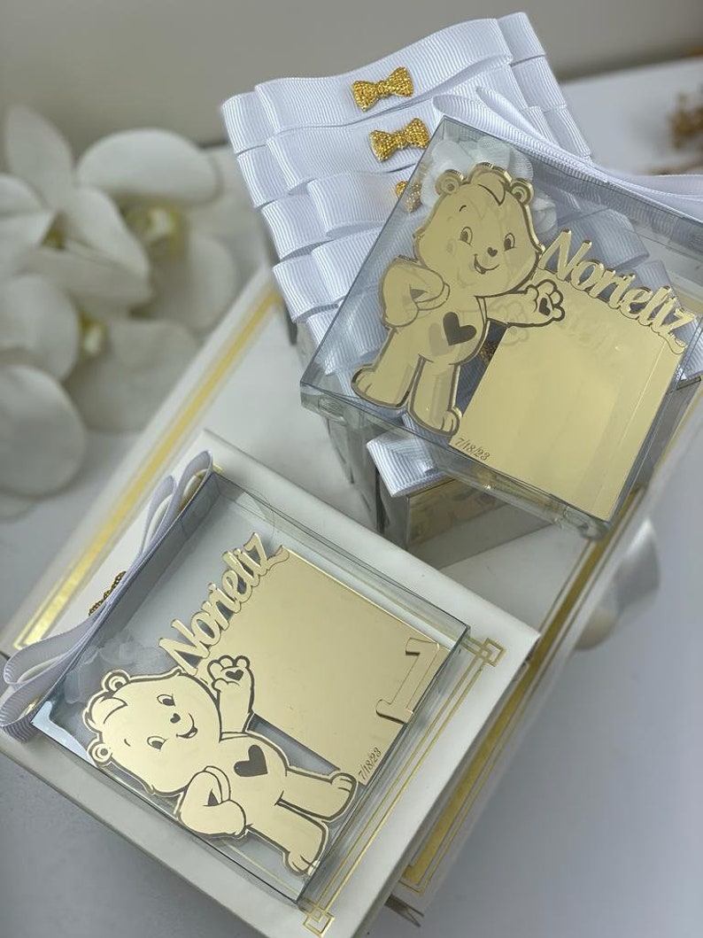 Personalized Gold Care Bear Photo Frame First Etsy