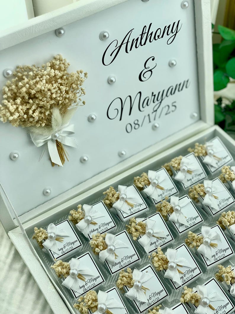 Personalized Wedding Chocolates – Floral Engagement Favors for Guests image 3