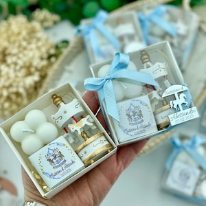 Set carrouselbedankjes: bubbelkaars en chocoladecadeau