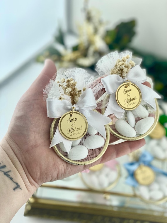 Personalized Wedding Candy Favor – Almond Dragee Gift for Guests