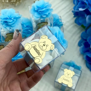Personalized Bear Candy Box – Baby Shower & Birthday Party Favor Gift