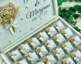 Personalized Wedding Chocolates – Floral Engagement Favors for Guests