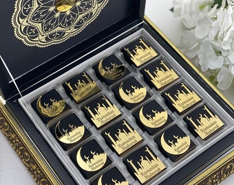 Eid Mubarak Chocolate: Ramadan Kareem Favors, Hajj Mubarak Gift Chocolate. Holiday & Ramadan Gift. Neapolitan Holiday Chocolate.