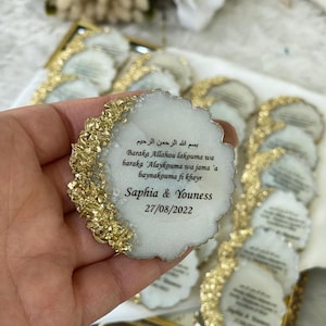 Unique Gold Save The Date Magnet, Wedding Magnet Favors, Bridal Shower Favor, Wedding Gift For Guest, Thank You Favors, Engagement Favors