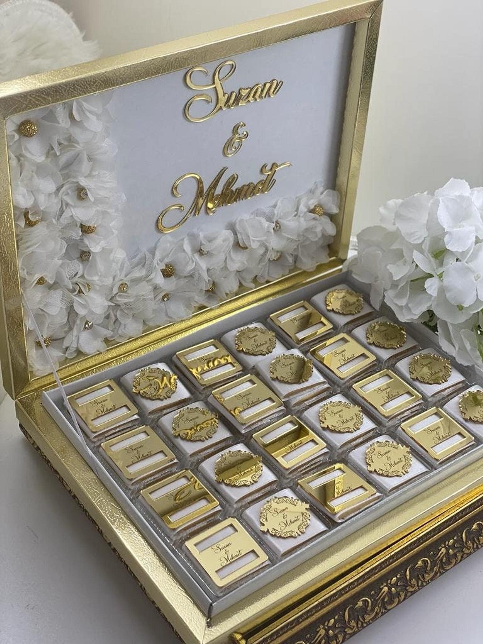 Wedding Chocolate Box with Acrylic Tags