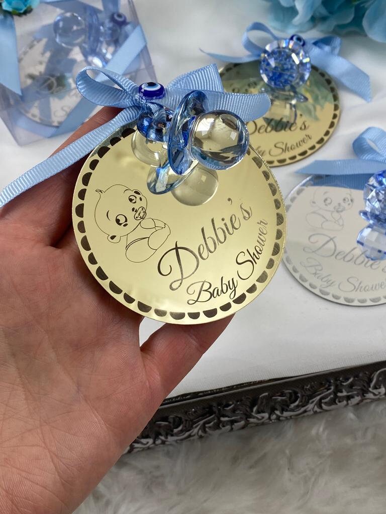 Personalized Baby Shower Magnet Favors: Miniature Pacifier Decorations -  Etsy, image size:768x1024