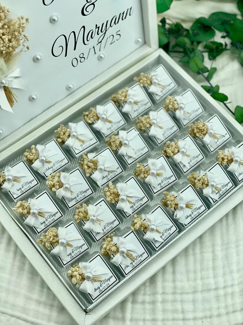 Personalized Wedding Chocolates – Floral Engagement Favors for Guests image 12