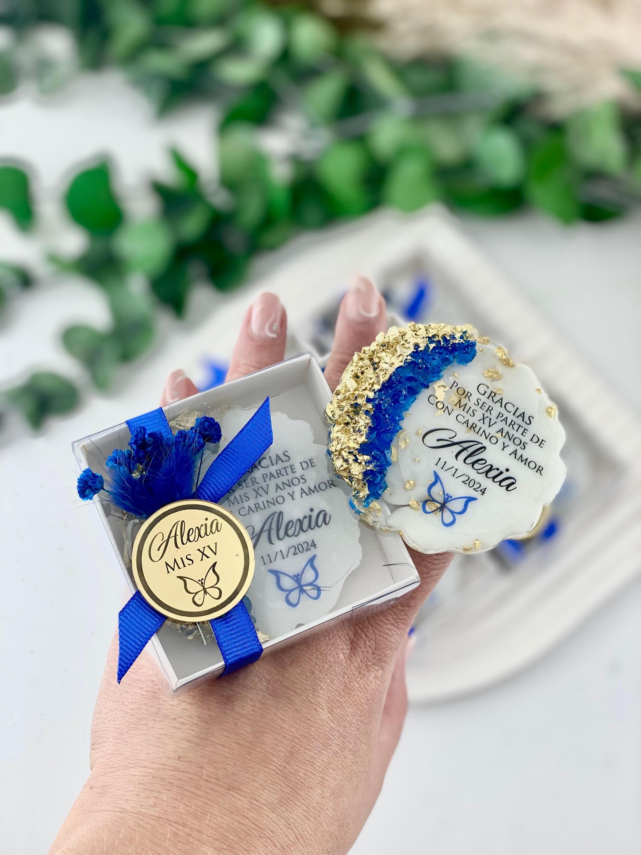 Recuerdos de quinceañera con mariposa azul oscuro: Imán de epoxi  personalizado, dulce 16 - Etsy México, image size:2250x3000