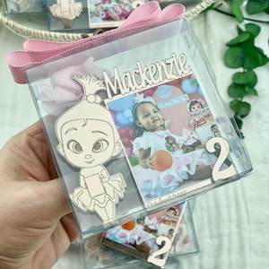 Personalized Boss Baby Girl Magnet Photo Frame - 1st Birthday Party Favors