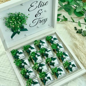 Personalized Wedding Chocolates – Floral Engagement Favors for Guests image 5
