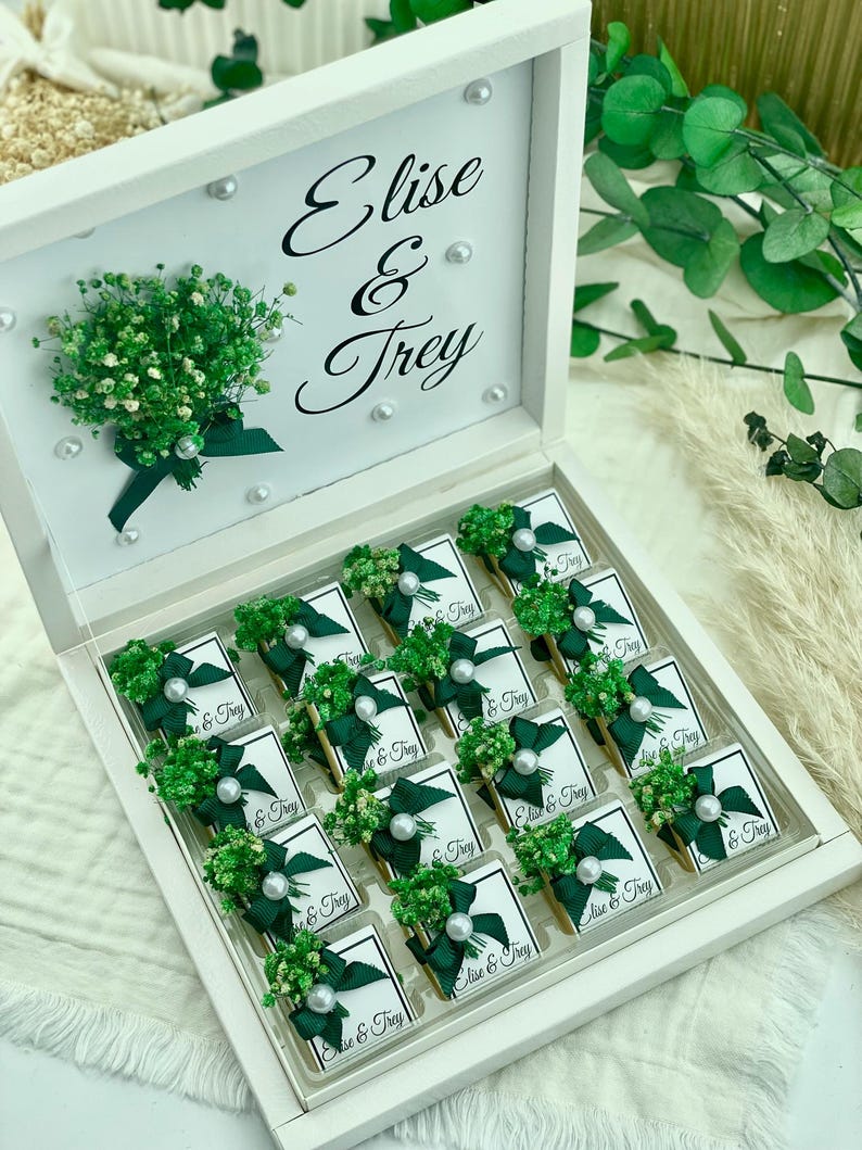 Personalized Wedding Chocolates – Floral Engagement Favors for Guests image 5