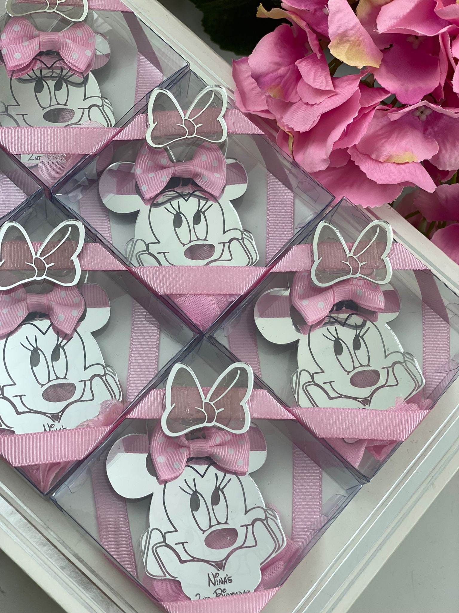 Gastgeschenk Schachtel 1 erste Geburtstag Minnie Maus Mickey Mouse