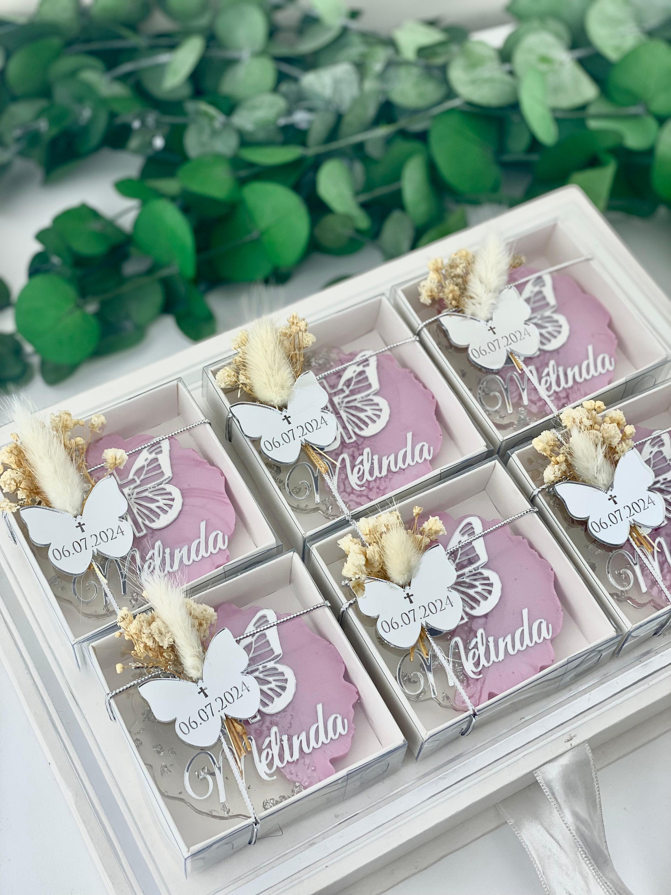 Anello Battesimo Bimba In Argento Rosa - Design Moderno Con Confezione Regalo, Regalo Perfetto Per Il Battesimo