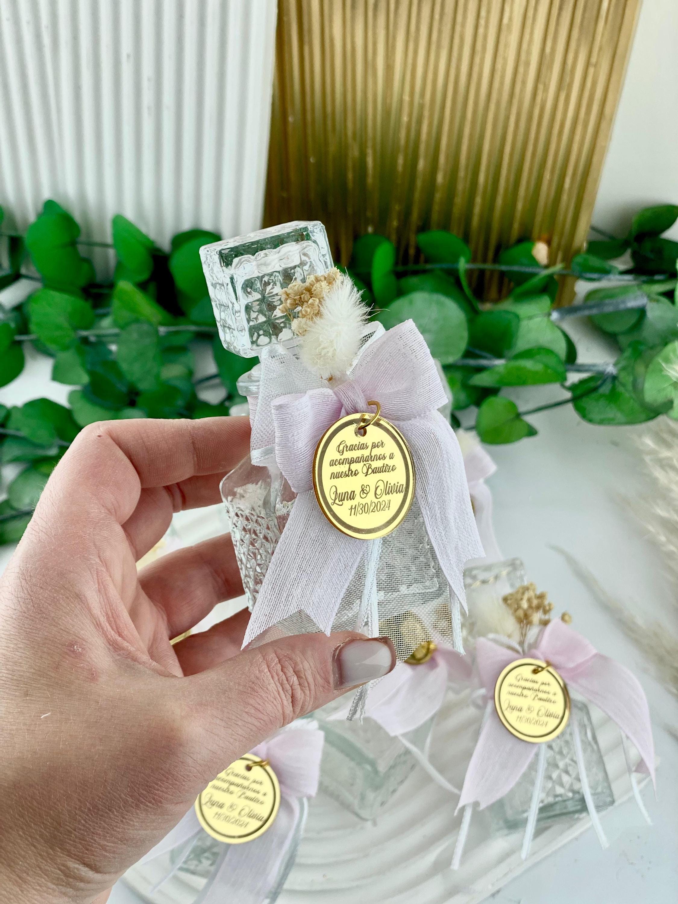 10x Katholische Weihwasserflaschen 50 Ml – Glas Mit Kreuz-Anstecker & Schleife