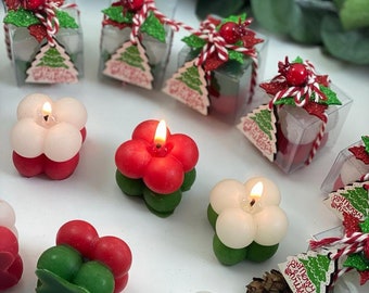 Christmas Candle Favors, Bubble Gifts for New Year 2023, Christmas Gifts, Happy Holiday Decor,Noel Favor Candles, Handmade Candle Decoration