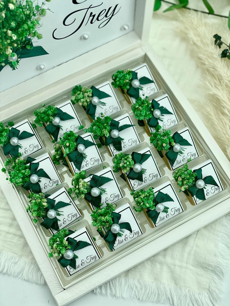 Personalized Wedding Chocolates – Floral Engagement Favors for Guests image 8