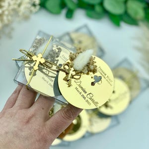 Custom Baptism Favors,Holy Communion gifts ,Christening Favor, Mi Bautizo, Personalized Gift, Birthday Favors, Golden Baptism Magnet Favor,