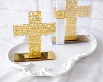 Lord’s Prayer Cross – Personalized Baptism Christening Favors, Our Father, First Holy Communion