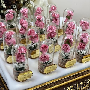 Personalisierte Flower Dome Hochzeit Gefälligkeiten: Glass Tube Danke Geschenke