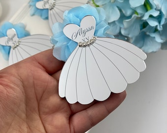 Personalized Quinceañera Dress Magnet Favors: Sweet 16 Keepsakes