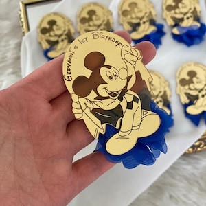 Personalized Mickey Mouse Birthday Magnets | Pumpkin Patch Party Favors, First Birthday Keepsakes
