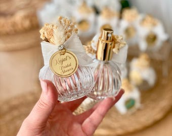 Wedding Perfume Gift – Personalized Glass Cologne Favor, Refillable Spray Bottle, Bridal Shower Keepsake