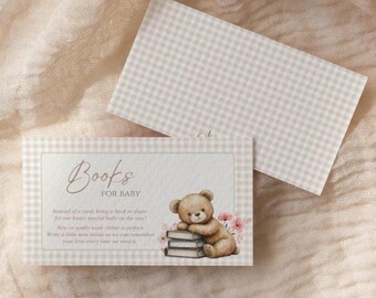 Baby Bear Books For Baby Template, Books for Baby Card Printable, Books For Baby, Books for baby card, Editable Books For Baby, B1