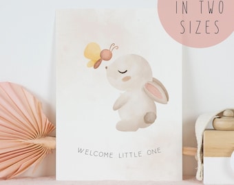 Bunny Baby Shower Card: Gender Neutral Welcome Card (Digital Download)