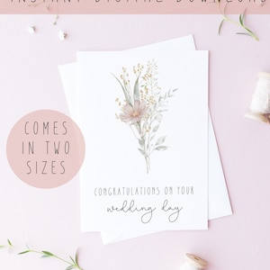 Printable wedding card,Wedding congratulations card,Wedding day cards,Congratulations printable card,Happy wedding day card,Wedding card