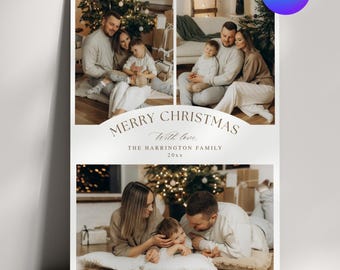 Bearbeitbare Weihnachtskarte mit Bild, Weihnachtskarten, Weihnachtsfotokartenvorlage, Urlaubsfotokartenvorlage