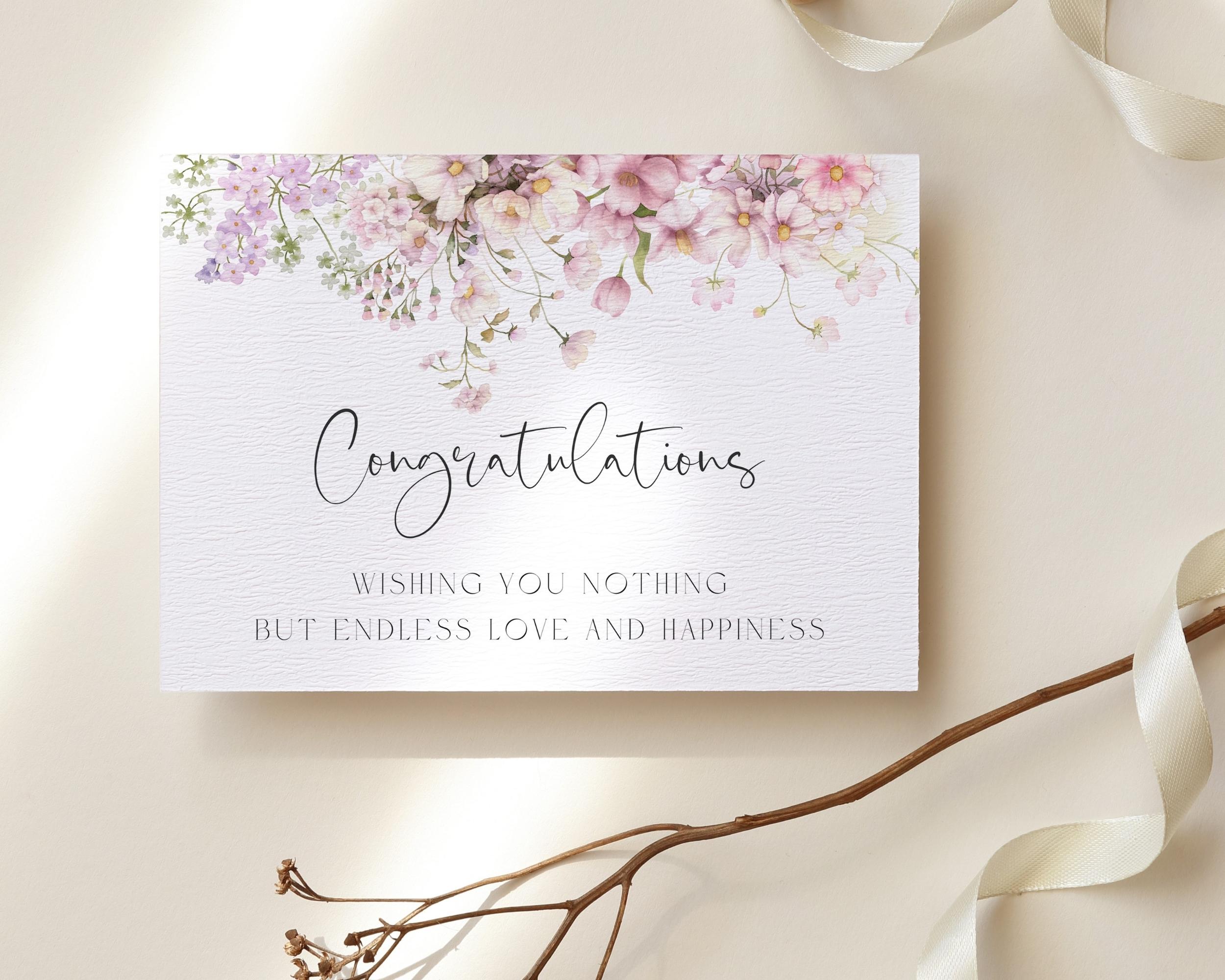 Printable Wedding Card,wedding Congratulations Card,wedding Day Cards ...