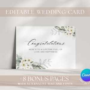Editable wedding card, Wedding Card, Wedding cards, Personalised wedding card, Congratulations card, Congratulations, Wedding, Greeting card