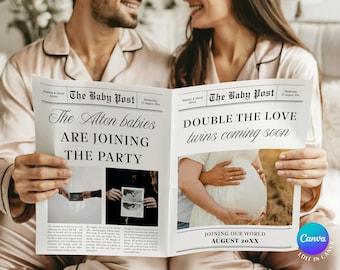 Twin pregnancy announcement, Baby announcement newspaper, Newspaper pregnancy announcement, Pregnancy announcement newspaper, Newspaper baby