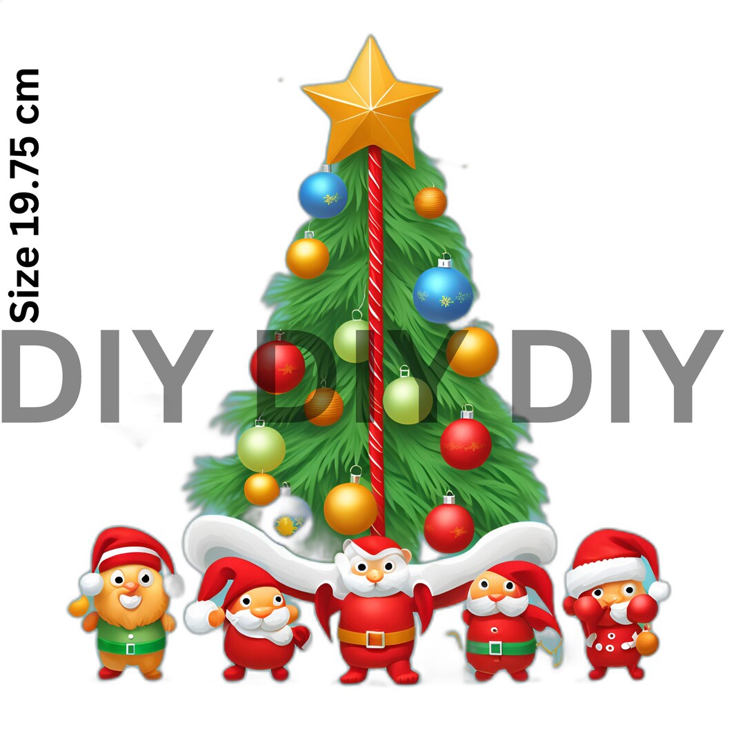 Cute Christmas Characters Tree Iron on Heat Transfer Sticker Etsy